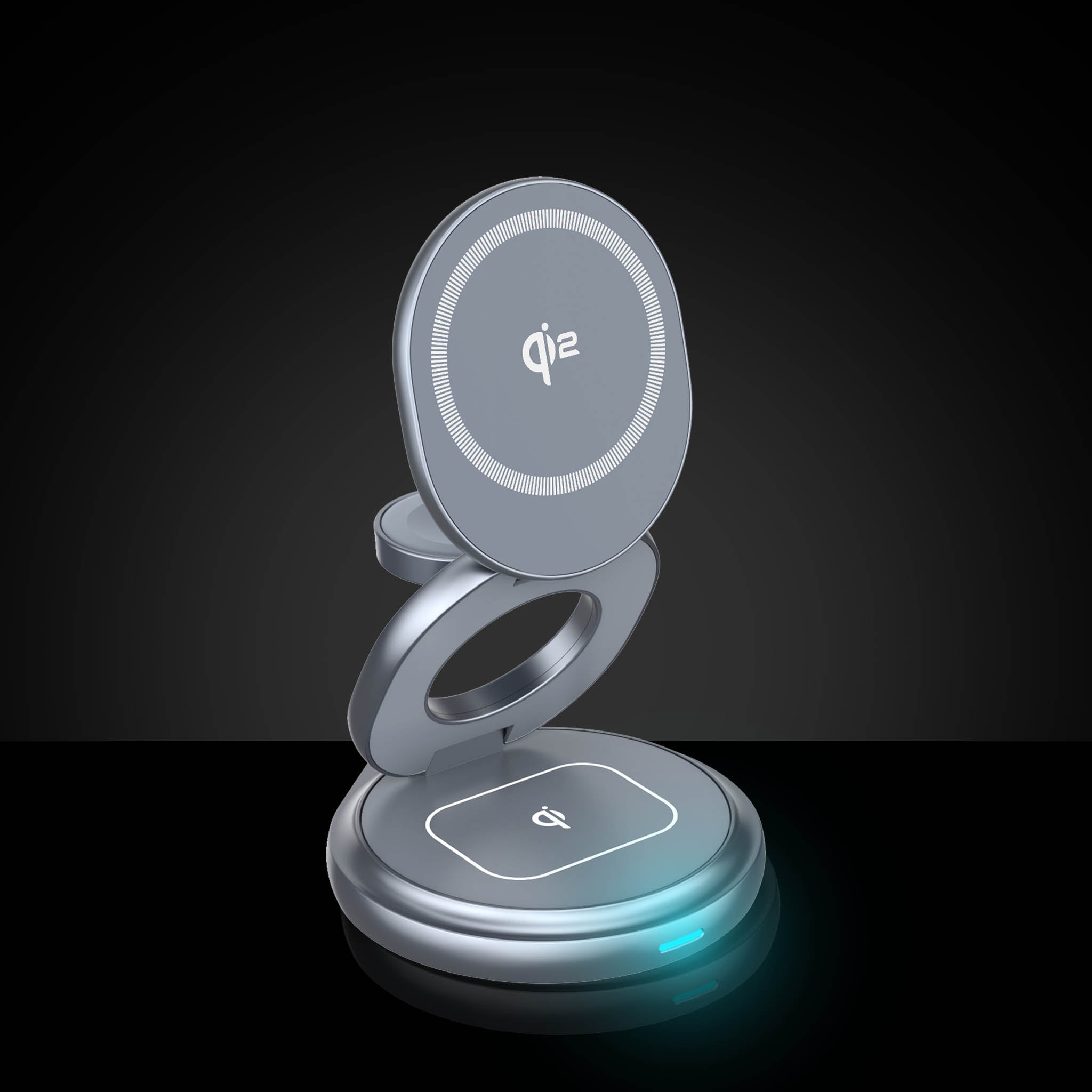 Rotating Qi2 Magnetic 3-in-1 Wireless Charger
