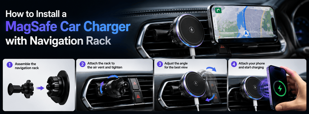 How to Install a MagSafe Car Charger with Navigation Rack