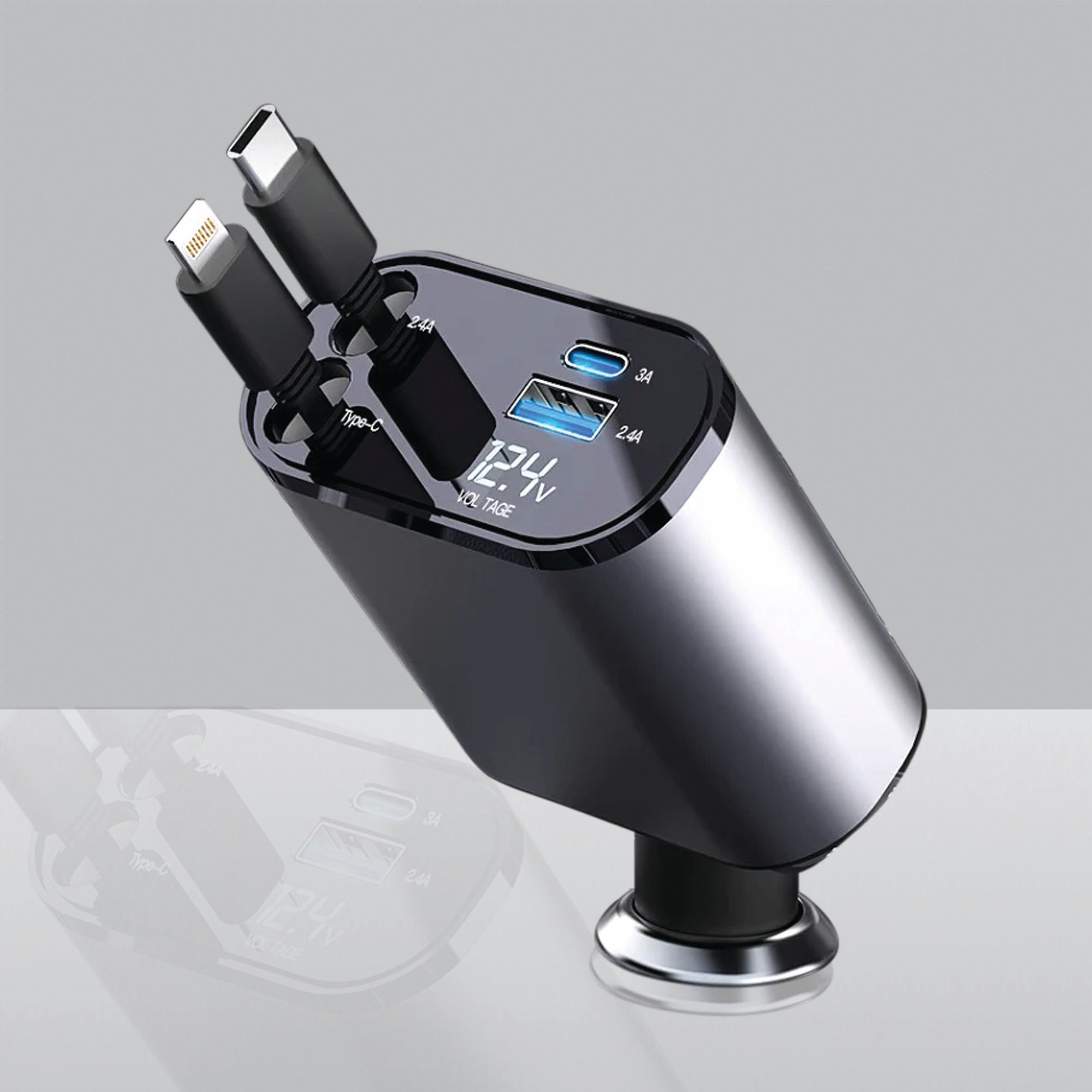 4 IN 1 100w Retractable Car Charger