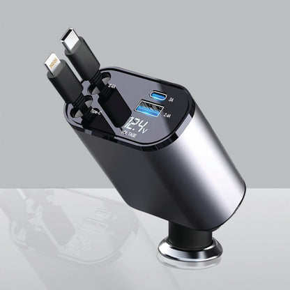 4 IN 1 100w Retractable Car Charger