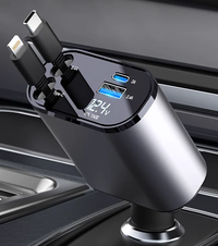4 IN 1 100w Retractable Car Charger