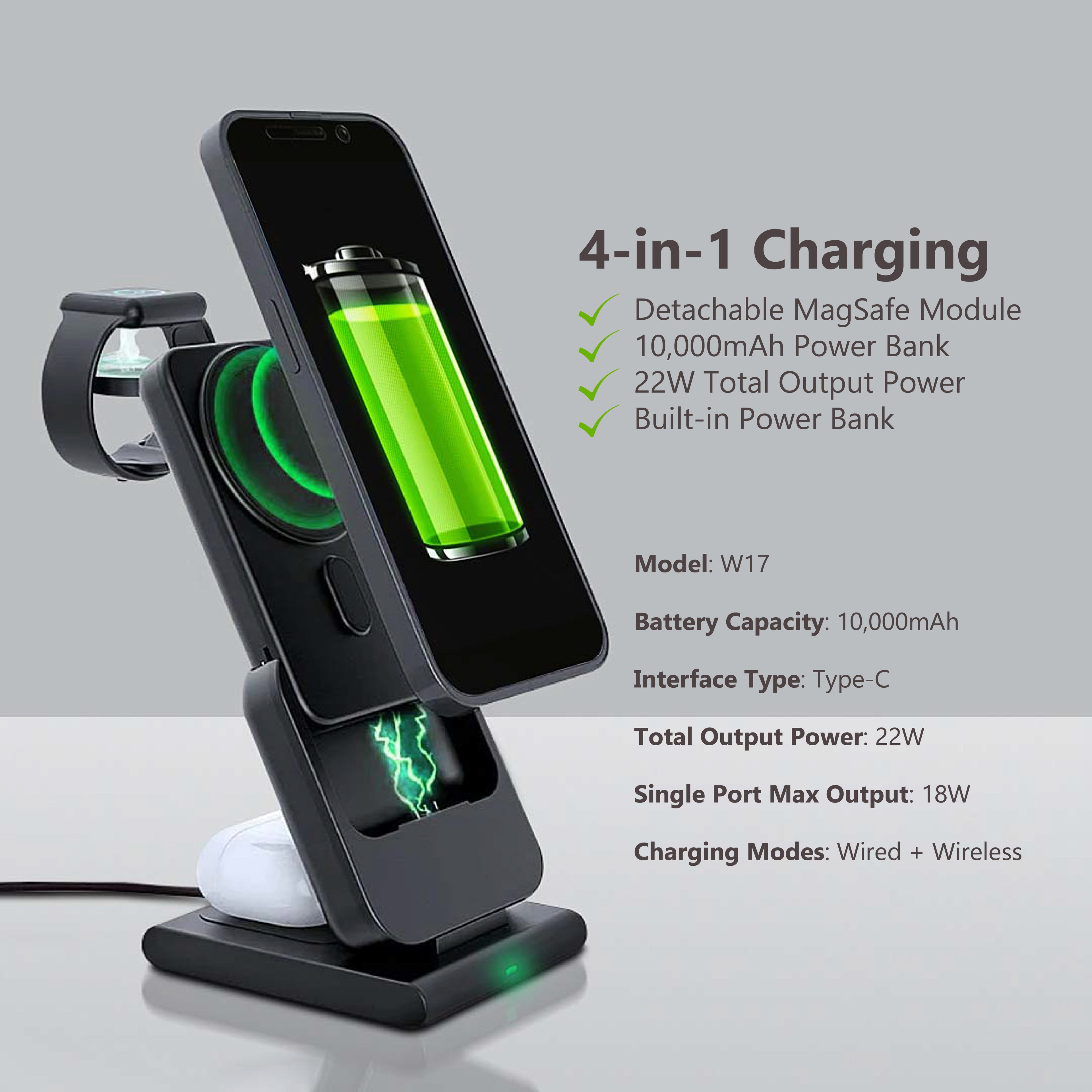 4-in-1 MagSafe Charger with Power Dock